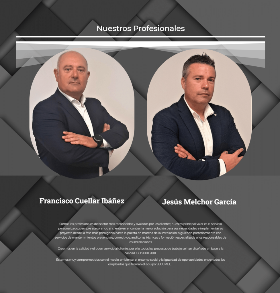 Nueva web de SECUMEL - Nuestros Profesionales